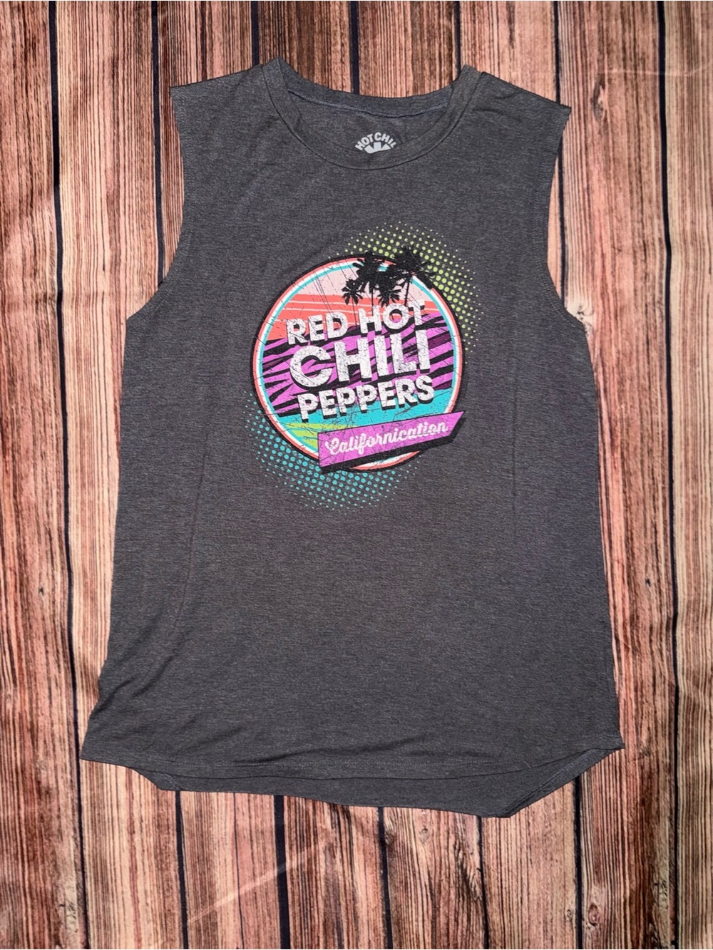 Gray 'Red Hot Chili Peppers' Graphic Sleeveless Tank - Band Logo